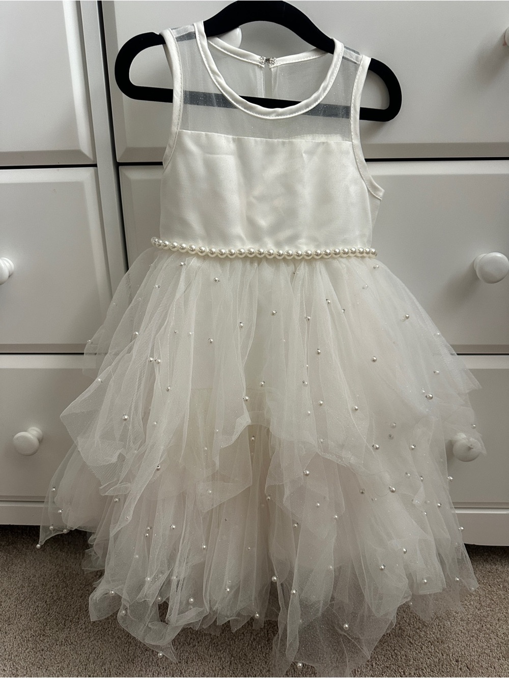 American Princess Ivory Satin & Tulle Dress - size 4
